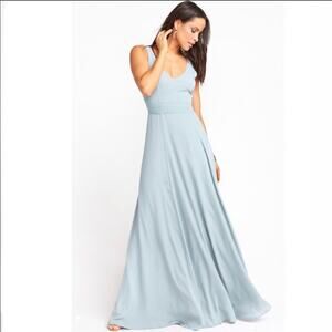 Show Me Your MuMu NWT Jenn Maxi Silver Sage Crisp Dress XS